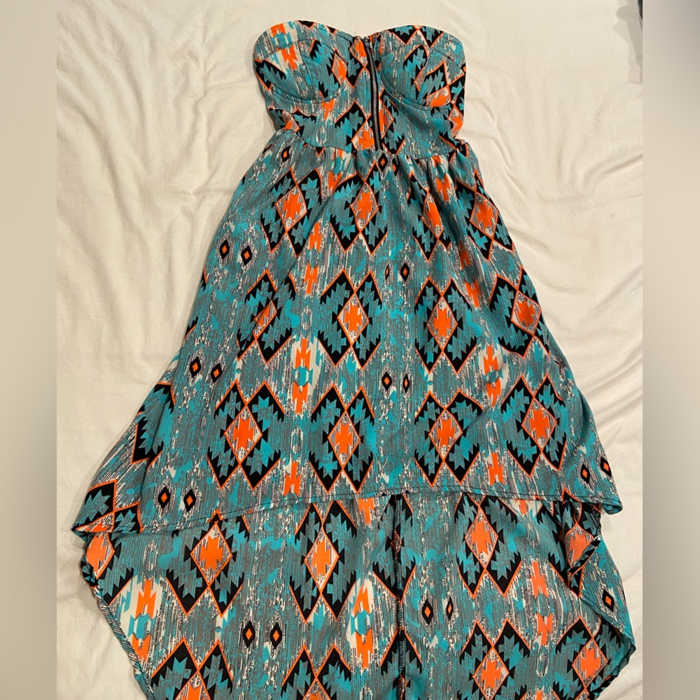 Tribal Print Strapless Dress - Picture 2 of 3